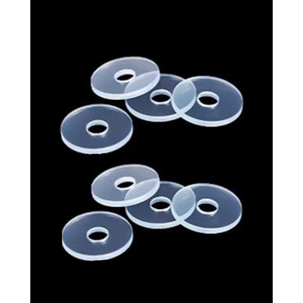 [20 Pieces] 3/4 Inch Clear Vinyl Replacement Washer Flat Washer Gasket 1/16 Inch (2 mm) Thickness Washer Spacer for Glass Shower Door Handles/Towel Bars, 3/4 Inch Standoff Cap Assemblies