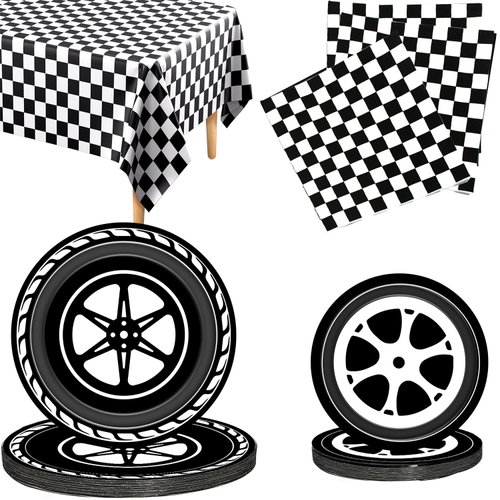 Race Car Birthday Party Supplies Race Car Birthday Party Decorations Race Car Plates and Napkins Cars Birthday Party Supplies for Boys Two Fast Racing Monster Car Truck Hot Car Wheel Party Supplies