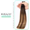 VINBAO Tape in Hair Extensions Human Hair Skin Weft Hair Extensions 1B Natural Black Fading to 4 Chocolate Brown and 27 Honey Blonde Hair Extensions 20pcs 50g Tape in Hair Extensions(22inch, #1B/4/27)