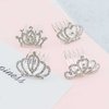 Aswewamt 8 PCS Mini Crystal Rhinestone Princess Crown Hair Comb, Shiny Rhinestone Tiara for Girls Princess Birthday Party Supplies Hair Dectoration