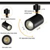 2 Lights LED Track Lighting Heads, 20W High Brightness Track Lights 4000K Natural Light Adjustable Angle Track Lighting Fixture (Black1)