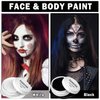 CAHIUYOA 2PCS Black White Face Body Paint Clown Makeup Kit,Halloween White Face Paint SFX Makeup Kit,Professional Face Painting Kit for Adults and Kids