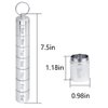 FAYALA Pill Disperser Waterproof 7 Days Pill Holder Travel Pill Container Portable Medicine Keychain Daily Airtight Pill Organizer（Silver)