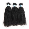 BLY 7A Mongolian Kinky Curly Human Hair Bundles 14/16/18 Inch Unprocessed Hair Weave Weft for Black Women Natural Color