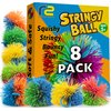 Stress Ball for Kids 8 Pack - Stringy Balls & Sensory Toys for Kids - Gifts for Boys & Girls 4 5 6 7 8 9 10 Year Old Gift Ideas - Monkey Pom Kooosh Balls - Easter Gifts & Kid Party Pack Fidget Toy