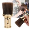 Barber Neck Duster Brush, Multifunctional Broken Hair Sweep Brush Neck Duster Brush Beard Shaving Brush for Barber Shop(Gold)