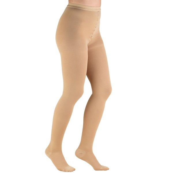 Truform 20-30 mmHg Compression Pantyhose, Women's Hosiery Support Tights, Beige, X-Tall