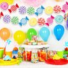 Windkream 5 Pack Candy Party Banner Decorations 29.5 ft Candy Paper Garlands Candy Paper Cutouts Lollipop Banner Sweet Candy Hanging Decor for Candyland Lollipop Christmas Birthday Party Supplies