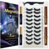 Alcastar Magnetic Eyelashes with Eyeliner,Magnetic Lashes Natural Looking with Eyeliner, Strongest Waterproof Liquid Liner,Lasting,Cruelty Free.（2 black+2brown)