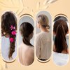 Nogeqi 24 Pcs Black Braided Ponytail Holder, Elastic Womens Hair Ties Thick, Strong Hair Ties with Bead, Damage Free Men Hair Ties, Hairtie with Gentle Hold for Women and Girls Hair Accessories
