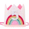 SuPoo 5th Birthday Hat Headband 5th Birthday Decorations for Girl Rainbow Birthday Crown for Girls Princess Tiara Elastic Hairbands 5 Year Old Happy Birthday Party Cap Decorations Accessories