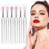 Teaaha 6 PCS Lip Applicator Silicone Lip Mask Applicator Reusable with Caps, Silicone Lip Brush Makeup Applicator, Beauty Tool Kits for Lipstick Lip Mask Lip Gloss Balm Eyeshadow Lip Scrub Applicator