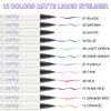 evpct 1Pcs Black Waterproof Colored Eyeliner Liquid Eye Liner Set Long Lasiting Ultra-fine Speed Dry Colorful Liquid Eyeliner