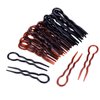 Canomo 36 Pieces Plastic U Shaped Hair Pins Hair Style Grip Pins Fast Spiral Hair Braid Twist Styling Clips for Girls and Women(Black and Brown)