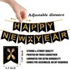 Happy New Year Decorations 2025 Set-Huge 2025 Gold Foil Number Balloons, Happy New Year Banner Black and Gold Latex Balloons, New Years Eve Party Supplies 2025 for Home Office Decorations