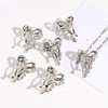 papasgix Small Hair Clips for Women, Mini Bow Hair Clips, Butterfly Hair Clips, Tiny Metal Hair Clips, Hair Accessories for Women (Silver)