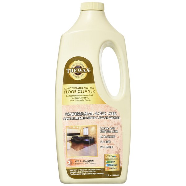 Trewax Vinyl, Rubber And No Wax Neutral Floor Cleaner, 32-Ounce