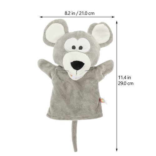LUOZZY Interesting Hand Puppet Interactive Plush Animal Puppet for Kids Rat Puppet Toy for Storytelling Reading Prop (Gray)