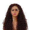 LICATEAT Brown Lace Front Wigs for Women V Part Long Curly Loose Wave Wig Heat Resistent synthetic Hair (26 Inch)