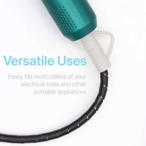 CSZD Spiral Cable Wrap,10ft – 1/4 inch Spiral Wire Wrap Cord Covers Bundle Sleeve Hose for PC TV Computer Electrical Wire Organizer,Tangle Stop Cord Cover and Detangler,Black