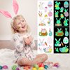 Luminous Easter Temporary Tattoos, Konsait Glow in the Dark Tattoos for Kids Rabbit Tattoos Easter Eggs Chicks Baskets Luminous Fake Tattoo Stickers Year of Rabbit Birthday Party Favors 10 Sheets