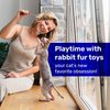 Kats'N Us Rabbit Fur Cat Toy Wand - Furry Mouse with Bell, Interactive Toy Mice for Cats, Cat Entertainment Wand Toy - Grey 2 Inch Mouse