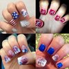 3 Sheets 4th of July Nail Stickers Patriotic Nail Decals Embossed 5D Firework Pattern Nail Art Stickers Memorial Day Red Blue Nail Design Supplies Independence Day Nail Decoration for Women Girls