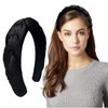 Qikuver Black Braided Headbands, Headbands for Women Velvet Braided Headbands Fashion Hairband Criss Cross Hair Accessories