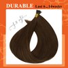 Full Shine I Tip Hair Extensions Real Human Hair Brown Hair Extensions Natural Hair 50s/40g Microbeads Extensions Salon Hair Extensions 18inch