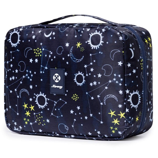Narwey Hanging Travel Toiletry Bag Cosmetic Make up Organizer for Women Waterproof (Blue Galaxy)