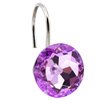 BEAVO Acrylic Fashion Decorative Home Rolling Purple Shower Curtain Hooks Rhinestones Bathroom Bath Baby Room Bedroom Living Room Decor Set of 12 Rings (Purple)