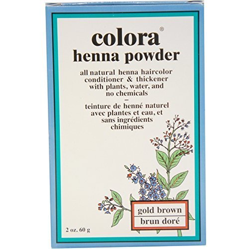Colora Henna Powder Hair Color Gold Brown 2 Ounce (59ml) (6 Pack)