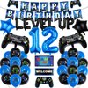 12th Video Game Birthday Party Decoration Balloons Game on Party Supplies Set Include Happy Birthday Banner Foil Balloon Latex Balloon Ideal for Kids Boys Party Room Indoors Outdoor Activities Decor