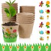 Jecery 12 Sets Garden Paper Craft Kit Planting Kit Pot for Foam Flower Pots for Bulk Craft Kits for Flower Planting Growing Kit Flower Pot Crafts for DIY Painting