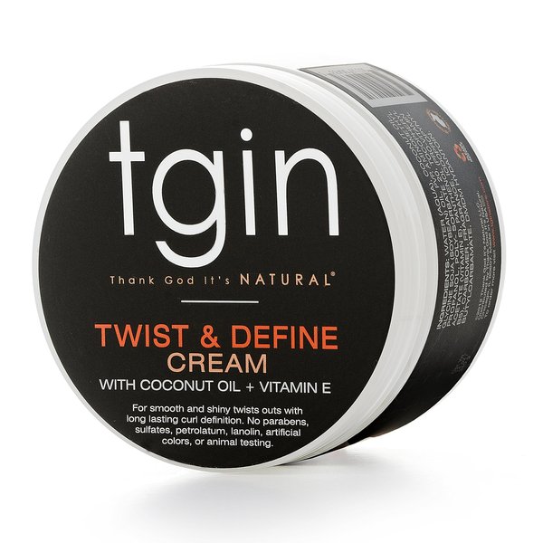 Thank God It's Natural tgin Twist and Define Cream, Hair Styling Cream - 12 Oz, Curly Hair - Paraben Free
