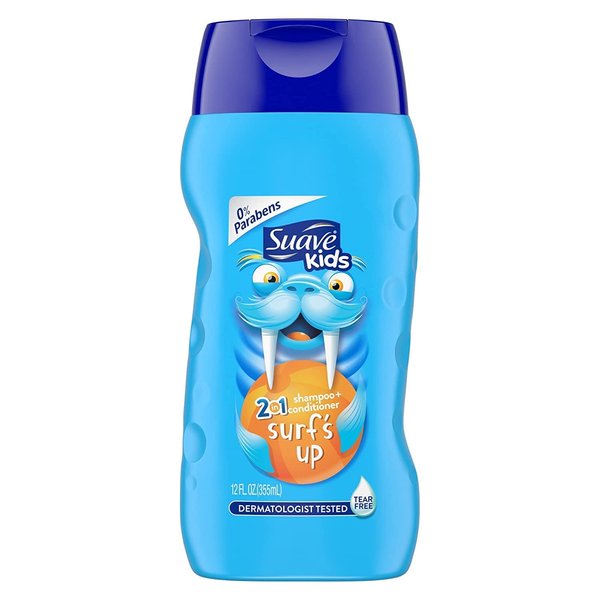 Suave 2 in 1 Shampoo and Conditioner For Gentle Cleaning and Detangling Surf's Up Hypoallergenic, Coconut, Fresh, 12 Fl Oz