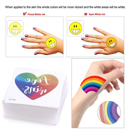 96 Sheets Rainbow Temporary Tattoos, Konsait Rainbow Flag Heart Tattoos Waterproof Body Art Sticker for Girls Boys Party Favors Pride Equality Parades Celebrations