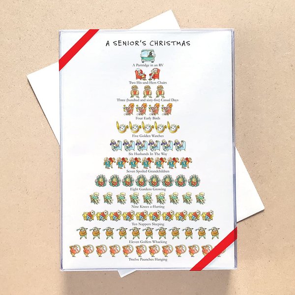 Senior's Christmas - 12 Days of Christmas Box of 15 Allport Christmas Cards