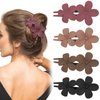 KICOSY 4PCS Flower Flat Claw Clips for Women Flat Claw Clips for Thick Hair Styling Clips No Bend Alligator Hair Clips Duck Billed Hair Clips Matte French Hair Clips Hair Barrettes