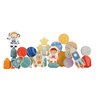 Toddler 30 Piece Stacking Wood Blocks Space Gift - Montessori 2 Year Old Fine Motor Skills Toy Learning Stacking Shape Sorter Sensory Preschool Busy Journey to the Moon (Book and Block Set, Wood)