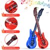 Chitidr 37 Pcs Inflatable Rock Star Instrument Set, 12 Blow up Guitar 36 Inch 12 Inflatable Microphone 12 Inflatable Bass with a Pump for 80s Themed Party Carnival Birthday Party Decorations