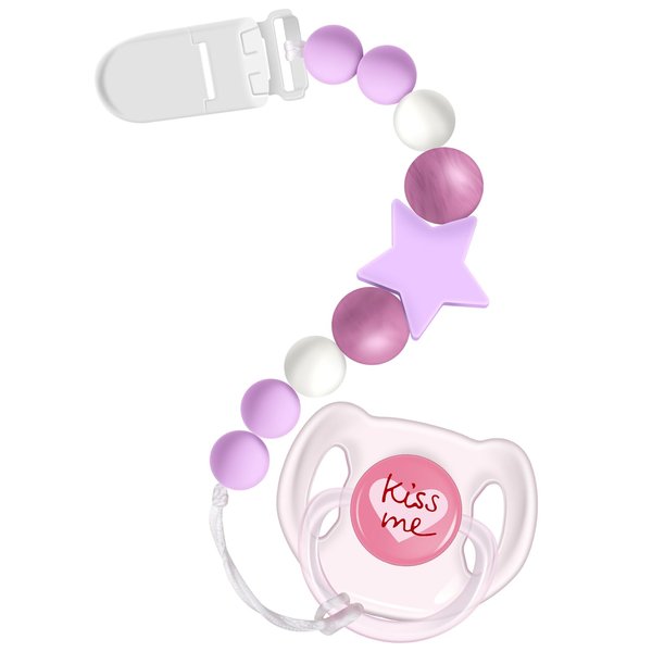 Aori Pacifier Clips for Rebron Baby Dolls Pacifier Holders Silicone Pacifier Clips with Magnetic Pacifier -Purple