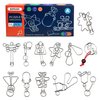 KINGOU Metal Wire Brain Puzzles Set 12 Pcs Brain Teaser Puzzle Toys for Kids, Teens & Adult, Interlock Magic Trick Toy for Gift Party Favor & Games - A