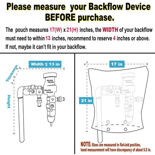 ArtiGifts Insulated Pouch - Backflow Preventer Insulation Cover for Winter Freeze Protection, Pale Khaki, 17’’W x 21’’H - Measure Before Purchase
