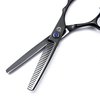 6.0" Black Hair Cutting Scissors Set with Razor, Leather Scissors Case, Barber Hair Cutting Shears Hair Thinning/Texturizing Shears for Professional Hairdresser