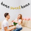Black Glitter Home Sweet Home Banner - Welcome Back Sign Supplies - Welcome Home Bunting Housewarming Military Family Party Decorations