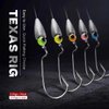 Texas Rig Kit 10 PCs 3/16oz with Paddle Tail Swimbaits and Reusable Bait Rig Keeper Case, Quick-Fishing Bass Fishing Lures Kit