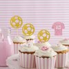 Ambishi 24 Pcs Messi Soccer Star Number 10 Cupcake Toppers, Happy Birthday Cake Decorations for Ball Player, Football Fans Team Party, Sport Football Themed Birthday Party Supplies