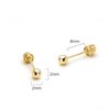 14k Yellow Gold 2mm Plain Hollow Gold Ball Children Screw back Baby Girls Stud Earrings