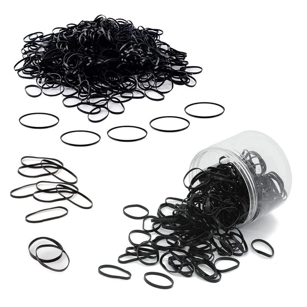 Evogirl 1200PCS Mini Elastic Bands Thick Disposable Elastic Rubber Hair Ties for women, girls